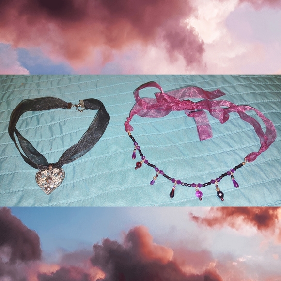 2 beautiful choker style necklaces